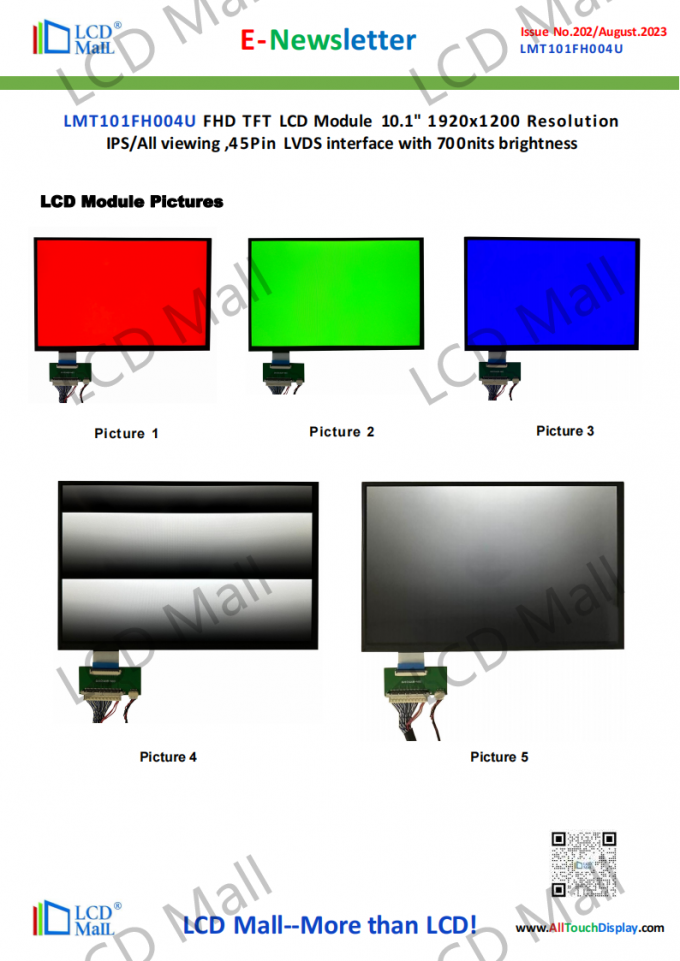 ultime notizie sull'azienda Issue 202 Newsletter_10.1 inch LMT101FH004U Da LCD Mall  1