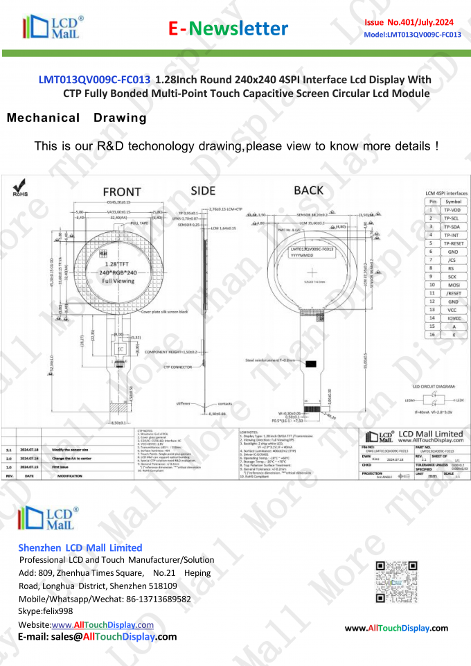 ultime notizie sull'azienda ISSUE n.401 Newsletter LT013QV009C-FC013 da LCD Mall  4