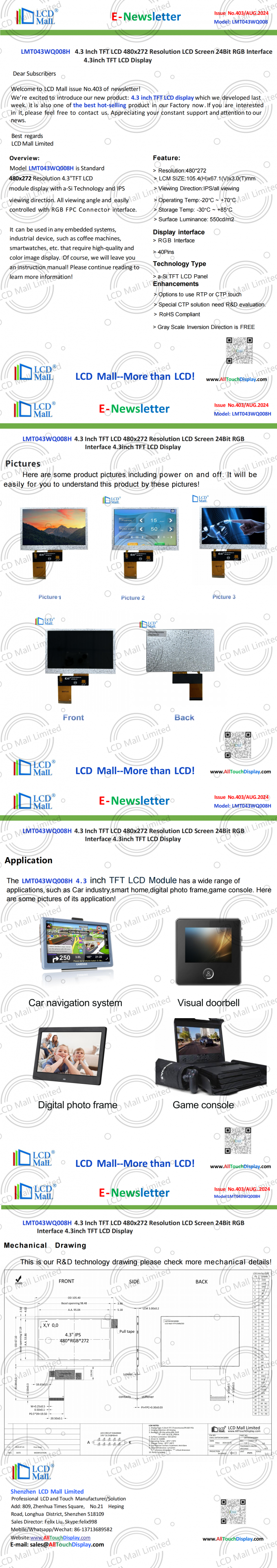 ultime notizie sull'azienda LMT043WQ008H dal centro commerciale LCD  0