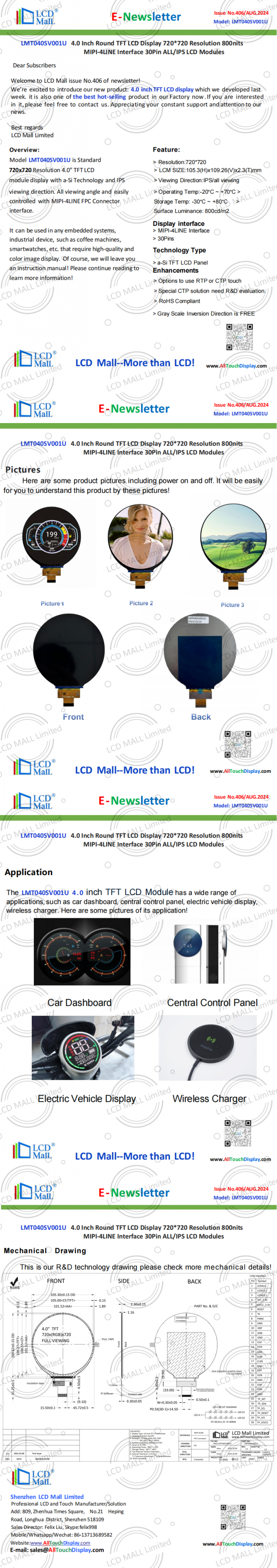 ultime notizie sull'azienda LMT040SV001U Dal centro commerciale LCD  0